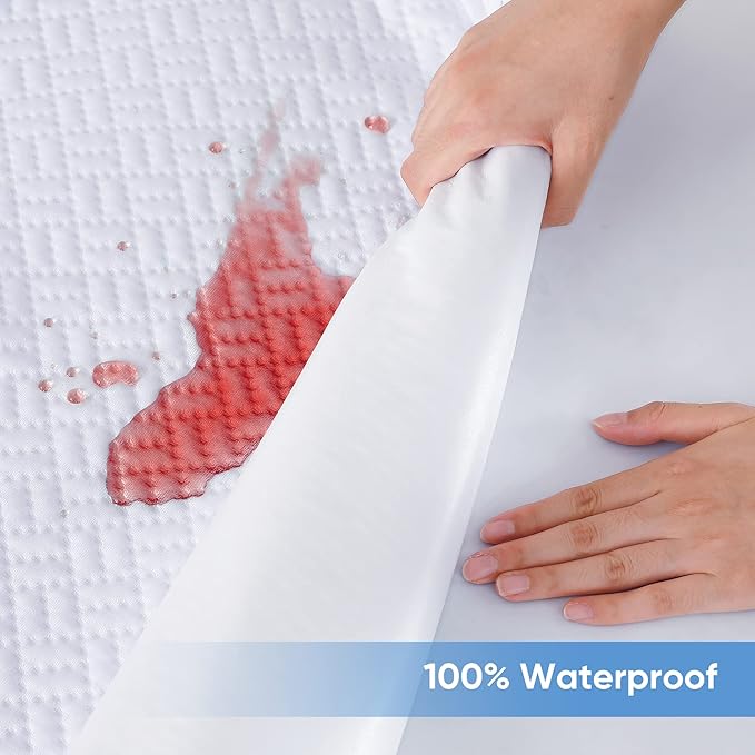 Hanherry 100% Waterproof Mattress Protector King Size, Mattress Cover 3D Air - Image 3