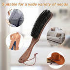 Wood Felt Brush, Large Black Walnut Wood Handle Boar Bristle Lint Brush - Image 3