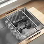 Small Dish Drying Rack in Sink, Extendable Stainless Steel Dish Drainers - Image 9