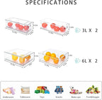 MineSign 4 pack Stackable Refrigerator Organizer Bins Pull-Out Drawers - Image 3