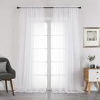 Chyhomenyc White Sheer Curtains 108 Inch Length 2 Panels Set, Extra Long Light by Chyhomenyc