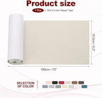 PATIKIL 70x6.2 Inch Linen Repair Tape, Repair Fabric Patch Self Adhesive Couch - Image 2