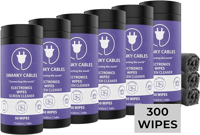 Screen Cleaner Wipes: Electronic Wipes by SWANKYCABLES