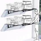 2-Pack 2x4ft Garage Wall Shelving, 2 Shelf Total 8 ft Garage Wall Storage - Image 7