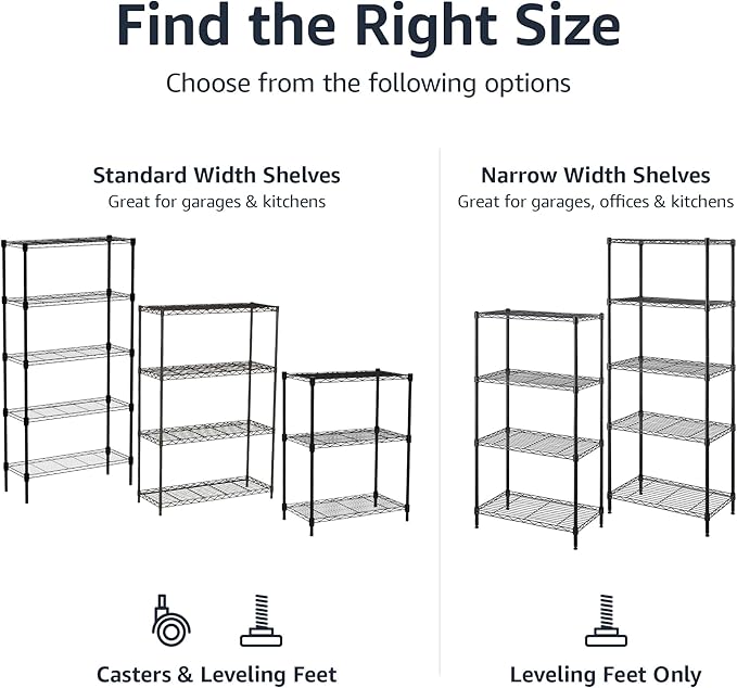 Amazon Basics 5-Shelf Multipurpose Adjustable Sturdy Steel Storage Shelving Unit - Image 4