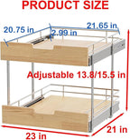Pull Out Cabinet Organizer, Heavy-Duty Slide Out Shelf, Wood and Wire Basket - Image 2