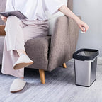 3 Pack Stainless Steel Trash Can 3 Gallon, Open Top Trash Can, Rectangle - Image 2