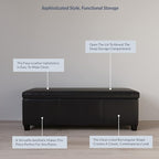 BELLEZE Storage Faux Leather Ottoman, 47 Inch Bench Bedroom Bench - Image 6