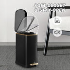 Bathroom Trash Can with Soft-Close Lid 3.5 Gallon Stainless Steel Garbage Can - Image 4