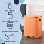 happimess HPM1005K Marco Rectangular 10.6-Gallon Double Bucket Trash Can - Image 3