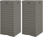 Outdoor Trash Can, 2 Set of 31 Gallon Garbage Can by LHBGO