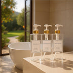 Modern Gold Design Large 27 oz Shampoo and Conditioner Dispensers - Image 3