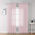 Chyhomenyc Blush Pink Sheer Curtains 78 Inches Long 2 Panels Set by Chyhomenyc