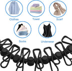 2 Pack Camping Clothesline Portable 12 Clothespins, Retractable Clothes Line - Image 4