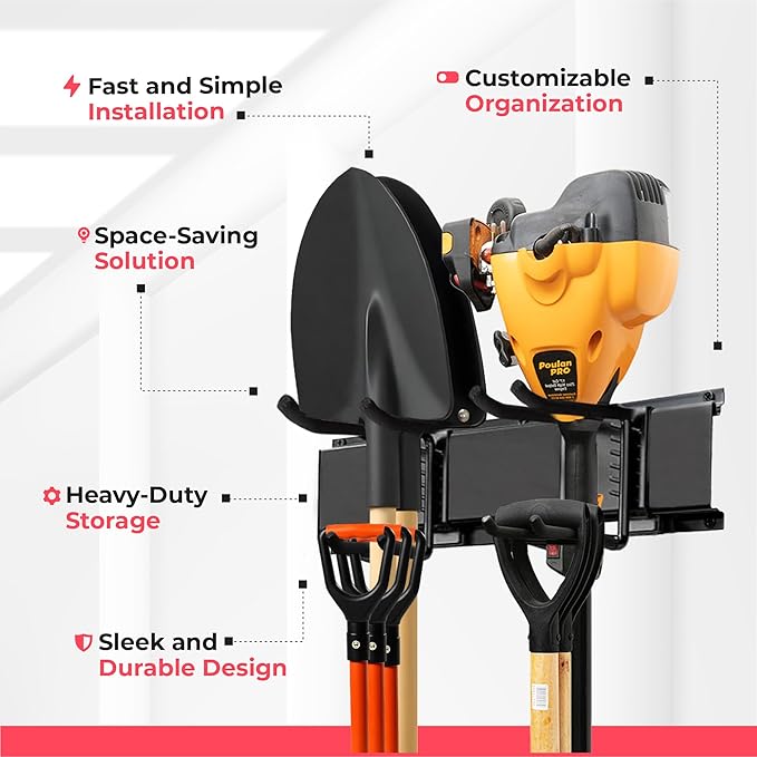 Garage Wall Organizer | 48" Heavy-Duty Tool Storage Rack | Adjustable - Image 2