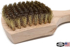 Brass Wire Utility Scrub Brush for Cleaning 9" Hardwood Handle - Image 4