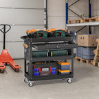 3 Tier Rolling Tool Cart on Wheels, Heavy Duty Service Cart Industrial Utility - Image 6