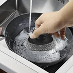 Scrubber with Handle Comes with Three Replacement Balls Steel Wool, Short - Image 5