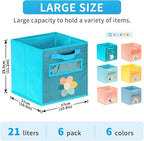Cube Storage Bins, 6 Pack 11 Inch Fabric Storage Bins - Image 2