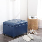 Joveco Faux Leather Storage Ottoman Bench Rectangle 24 Inch Foot Rest Ottomans - Image 9