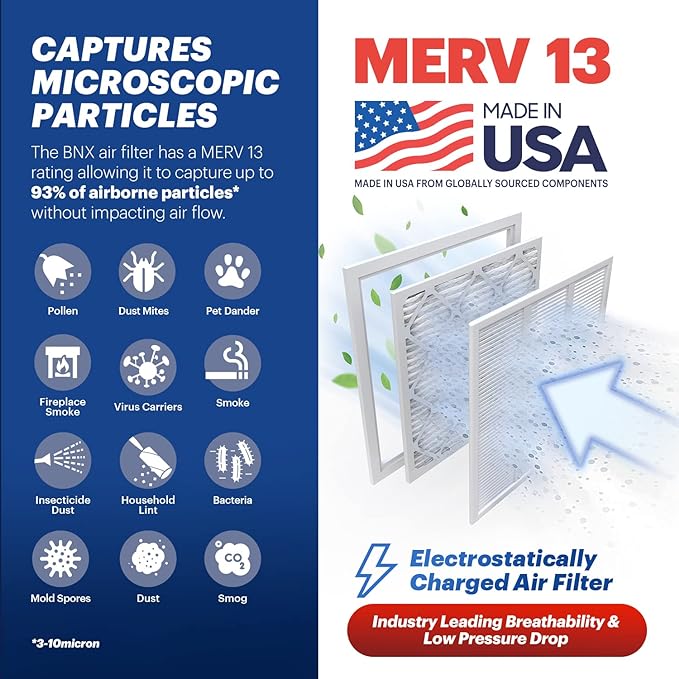 BNX TruFilter 12x20x1 Air Filter MERV 13 - Image 3