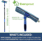 EVERSPROUT 5-to-12 Foot Swivel Squeegee & Microfiber Glass Window Scrubber - Image 6