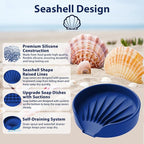 Self Draining Soap Dish, Silicone Suction Cup Soap Holder Tray Savers Container - Image 4