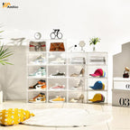 8 Pack Shoe Boxes Clear Plastic Stackable, Large Shoe Storage Organizer - Image 5