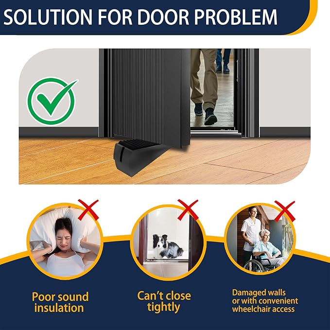 Heavy Duty Door Stopper Adjustable Spring Large Stoppers Wedge, Tall up to 3 - Image 7