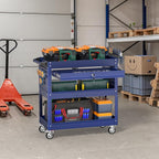 3 Tier Rolling Tool Cart on Wheels, Heavy Duty Service Cart Industrial Utility - Image 7