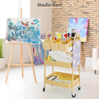 danpinera 3-Tier Rolling Cart, Metal Rolling Storage Cart - Image 5
