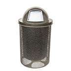 COATEDOUTDOORFURNITURE 32-Gallon Heavy-Duty Punched Steel Round Trash Receptacle by CoatedOutdoorFurniture