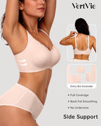 Vertvie Womens Seamless Bras No Underwire Supportive Wireless Push Up Full - Image 3