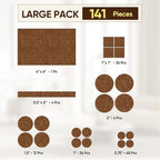 BALEINE 141PCS Felt Furniture Pads, Scratch-Reducing Floor Protectors - Image 2