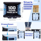 Collapsible Rolling Crate on Noiseless Wheels: Portable Utility Cart - Image 6