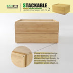 Stackable Bamboo Drawer Organizer Set – 2 Boxes - Image 4