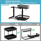 1 Packs 2 Tier Under Sink Organizers, Sliding Pull Out Cabinet Organizer - Image 2