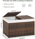 Storage Basket with Lid Wicker Baskets - Image 4