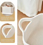 Cotton Rope Storage Basket 15"x10"x9" – Fabric Storage Bins - Image 7
