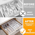 SpaceAid Bamboo Silverware Drawer Organizer - Image 2