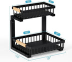 1 Packs 2 Tier Under Sink Organizers, Sliding Pull Out Cabinet Organizer - Image 8