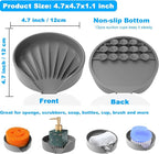 Self Draining Soap Dish, Silicone Suction Cup Soap Holder Tray Savers Container - Image 3