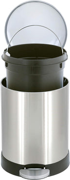 GLAD Small Trash Can, 1.2 Gallon | Round Stainless Steel Garbage Bin - Image 4