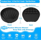 Self Draining Soap Dish, Silicone Suction Cup Soap Holder Tray Savers Container - Image 2