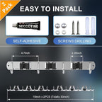 ZONGOOL 2 Pack 3 Racks and 4 Hooks Mop and Broom Holder Wall Mount, Heavy Duty - Image 6