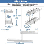 LOVMOR 2 Tier 5½" W x 21½" D, Individual Pull Organizer Kitchen Cabinet Storage - Image 3