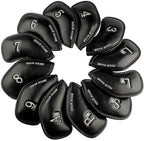 CRAFTSMAN GOLF 12pcs or 1pc Thick Synthetic Leather Golf Iron Head Covers Set by CRAFTSMANGOLF