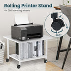 Printer Stand with Storage Under Desk Shelf, Desktop Printer Stand Organizer - Image 3