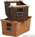 The Basket Lady Pole Handle Wicker Storage Basket, 18 in L x 14.5 in W x 9 in H - Image 3