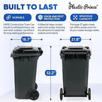 27 Gallon Trash Can with Wheels Plastic Rollout Outdoor Trash Can with Lid - Image 5